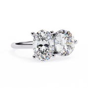 4.80 Ct Lab Created Diamonds Rings Toi Et Moi Double Stone Rings Lab Diamond