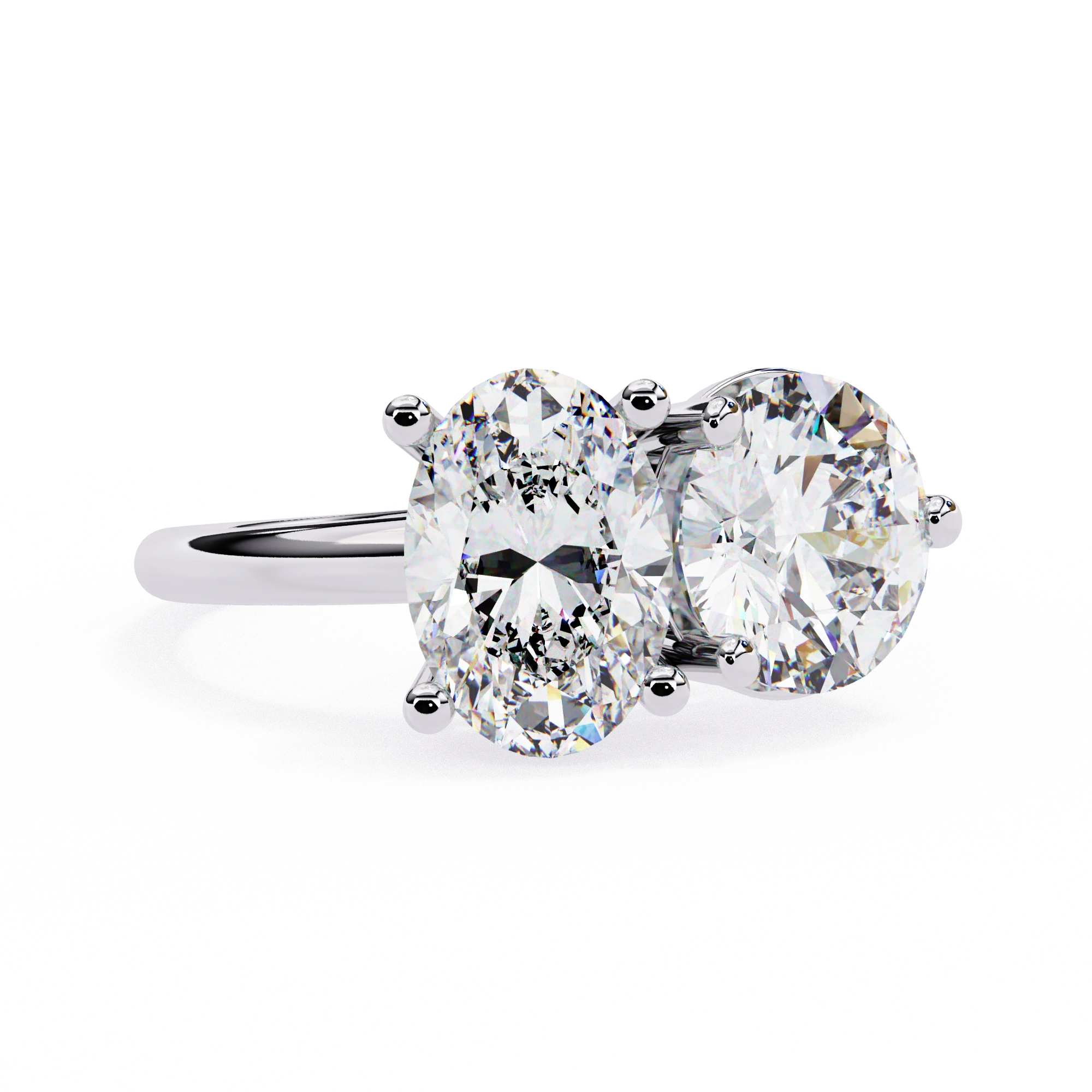 4.80 Ct Lab Created Diamonds Rings Toi Et Moi Double Stone Rings Lab Diamond