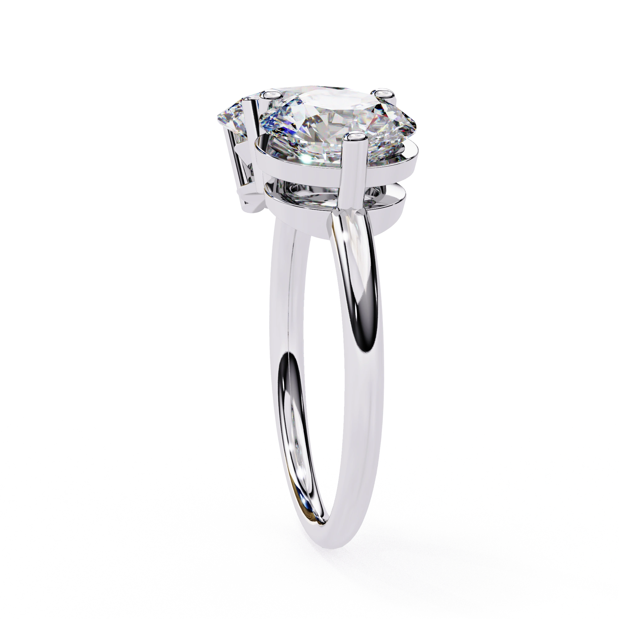 4.80 Ct Lab Created Diamonds Rings Toi Et Moi Double Stone Rings