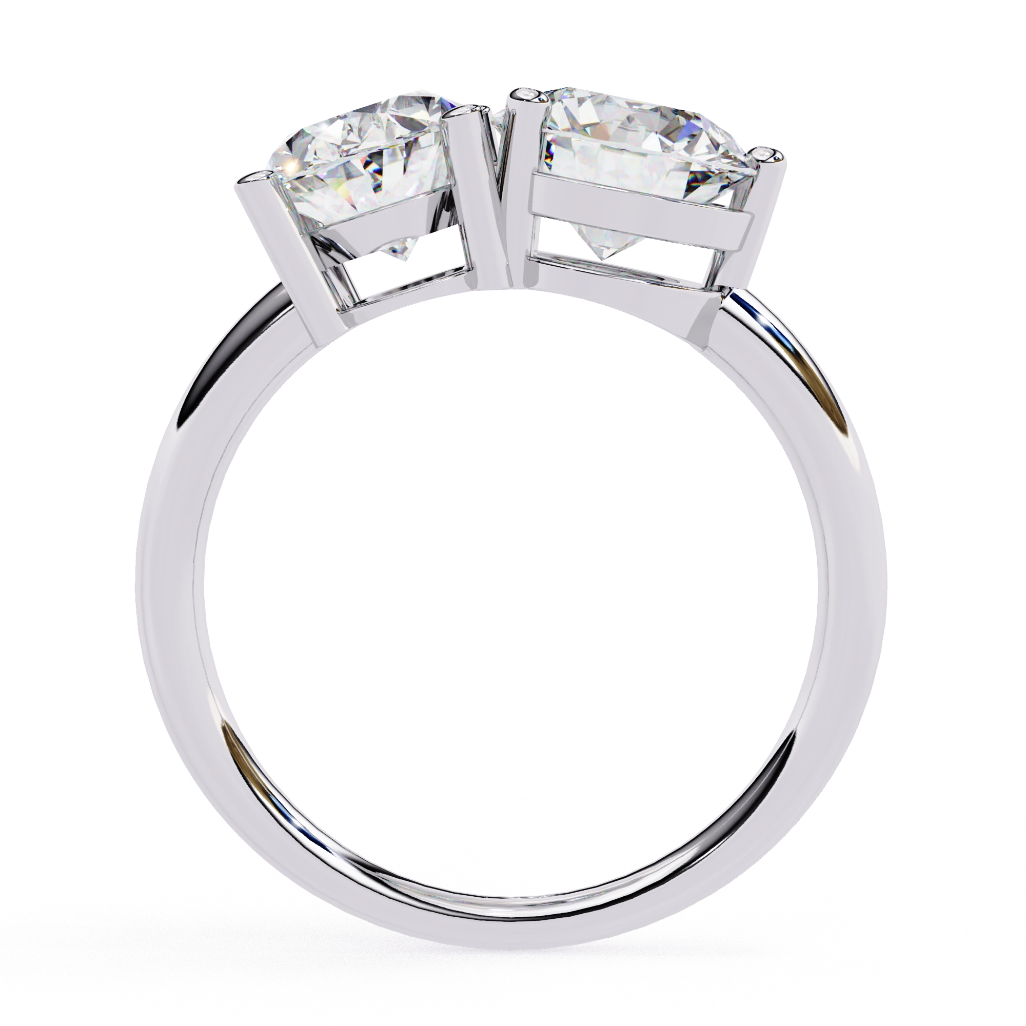 4.80 Ct Lab Created Diamonds Rings Toi Et Moi Double Stone Rings