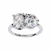 4.80 Ct Lab Created Diamonds Rings Toi Et Moi Double Stone Rings