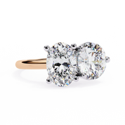 4.80 Ct Lab Created Diamonds Rings Toi Et Moi Double Stone Rings Lab Diamond