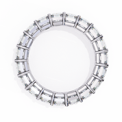 4.90 Carat Emerald Cut Lab Diamond Eternity Wedding Band In White Gold