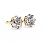 1.30 Ct Prong Set Diamond Stud Earrings for Women 18K Yellow Gold Natural Diamond