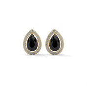 Shop 4 Carat Pear Cut Diamond Black And White Diamond Halo Stud Earrings Screw Back