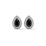 Shop 4 Carat Pear Cut Diamond Black And White Diamond Halo Stud Earrings Screw Back