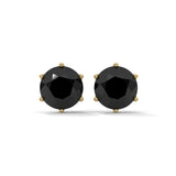Shop 3.86 Carat Round Cut Prong Set Black Diamond Stud Earrings
