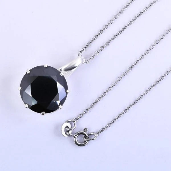 5 Ct Round Cut Diamond Solitaire Prong Set Black Diamond Pendant Necklace
