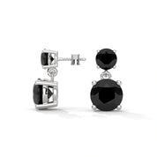 Luxury 5.08 Carat Round Cut Diamond Black Diamond Drop Earrings