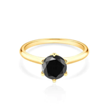 6-Prong Black Diamond Solitaire Engagement Ring