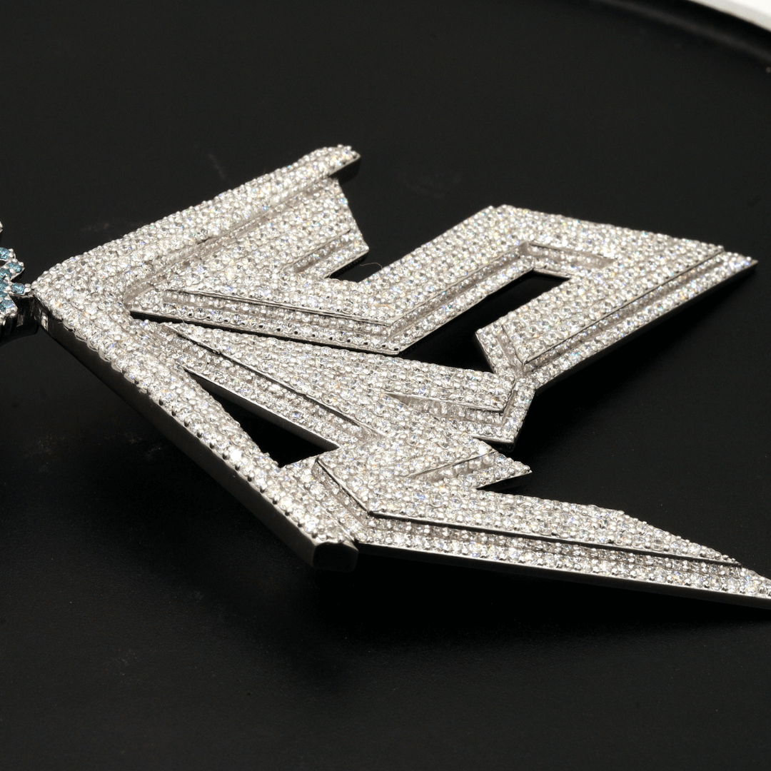 7 Ct Round Cut Pave Set MS Hip-Hop Lab Diamond Pendant