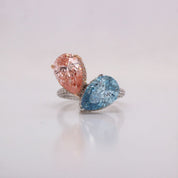 7 Carat Pear Shape Hidden Halo Toi et Moi Lab Diamond Ring Lab Diamond Engagement Rings