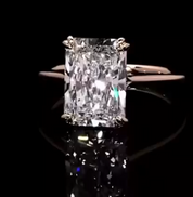 8.35 Ct Intense Pink Lab Grown Diamond Engagement Ring in 14k Rose Gold.