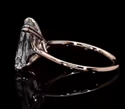 8.35 Ct Intense Pink Lab Grown Diamond Engagement Ring in 14k Rose Gold.