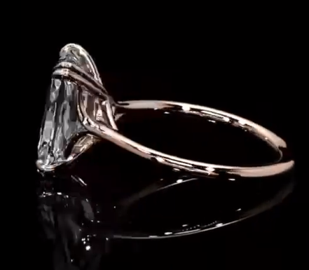 8.35 Ct Intense Pink Lab Grown Diamond Engagement Ring in 14k Rose Gold.