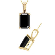 3.5 Carat Emerald Cut Solitaire Black Diamond Pendant Necklace