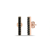 Minimalist 0.40 Ct Round Black Diamond Stud Earrings