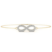 0.63 Carat Diamond Infinity Bracelet in Gold for Women 18K Yellow Gold Natural Diamond