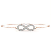 0.63 Carat Diamond Infinity Bracelet in Gold for Women 18K Rose Gold Natural Diamond