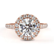 1.78 Ct Halo Diamond Ring Lab Created With Accent Stones Lab Diamond