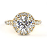 1.78 Ct Halo Diamond Ring Lab Created With Accent Stones