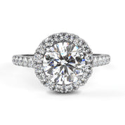1.78 Ct Halo Diamond Ring Lab Created With Accent Stones Lab Diamond
