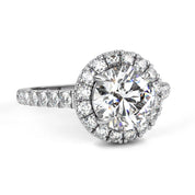1.78 Ct Halo Diamond Ring Lab Created With Accent Stones