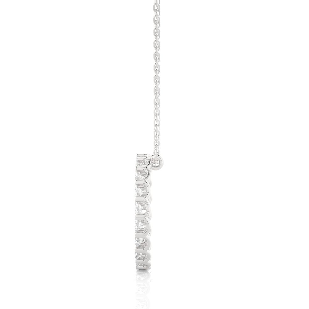 Round Shape Lab Diamond Prong Set Eternity Circle Necklace In White Gold