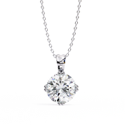 2 Ct Classic Round Cut Diamond Necklace Yellow Gold Lab Dimond