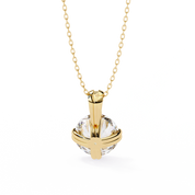 2 Ct Classic Round Cut Diamond Necklace Yellow Gold