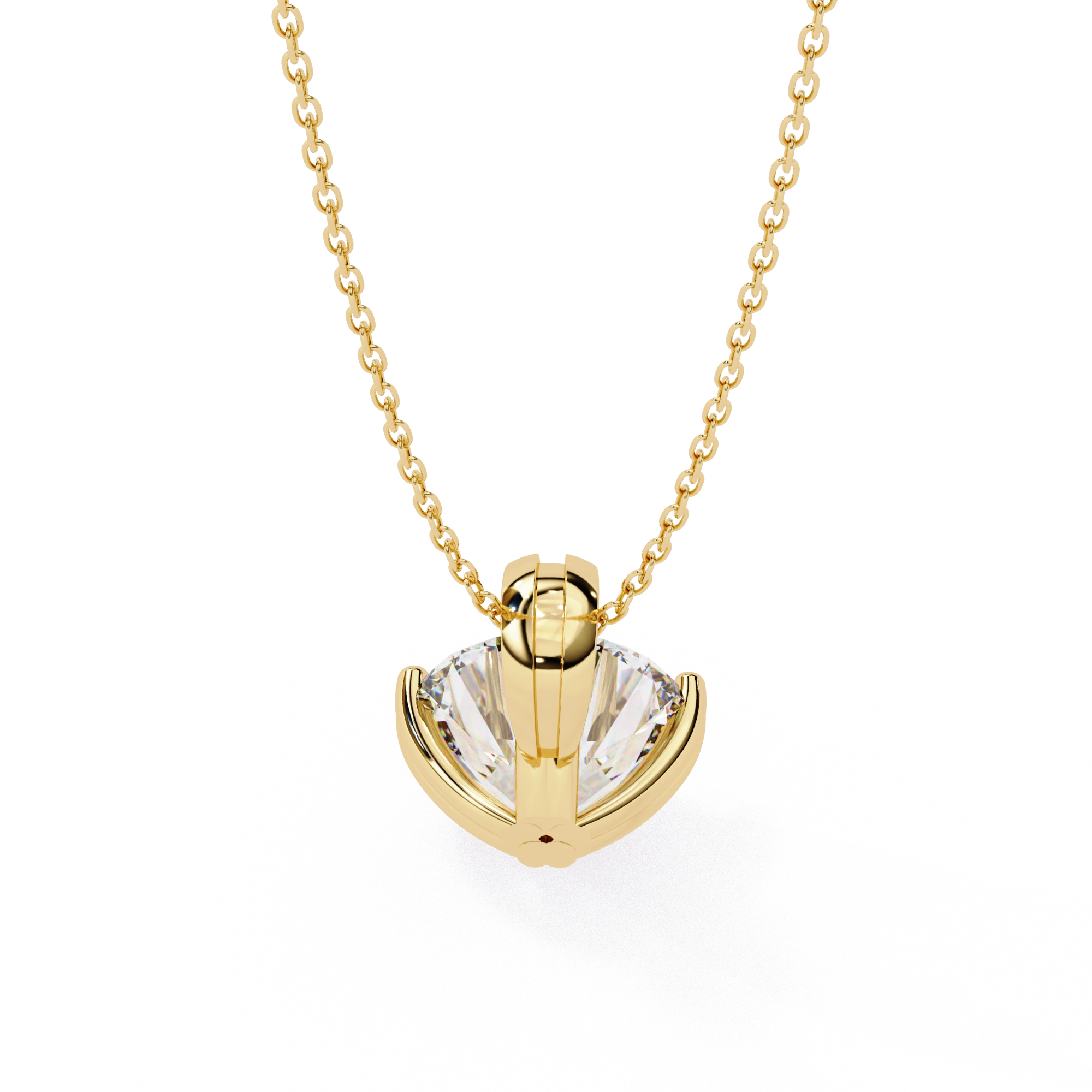 2 Ct Classic Round Cut Diamond Necklace Yellow Gold