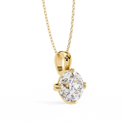 2 Ct Classic Round Cut Diamond Necklace Yellow Gold