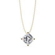 2 Ct Cushion Cut Diamond Solitaire Pendant Necklace in White Gold Lab Diamond