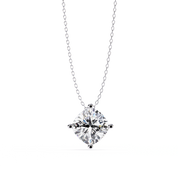 2 Ct Cushion Cut Diamond Solitaire Pendant Necklace in White Gold Lab Diamond