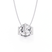 2 Ct Cushion Cut Diamond Solitaire Pendant Necklace in White Gold