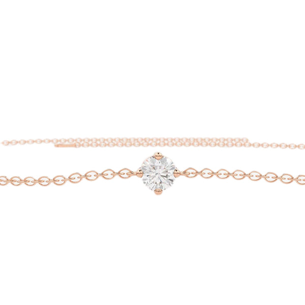 2 Ct Round Cut Prong Set Solitaire Lab Diamond Bracelet 18K Rose Gold