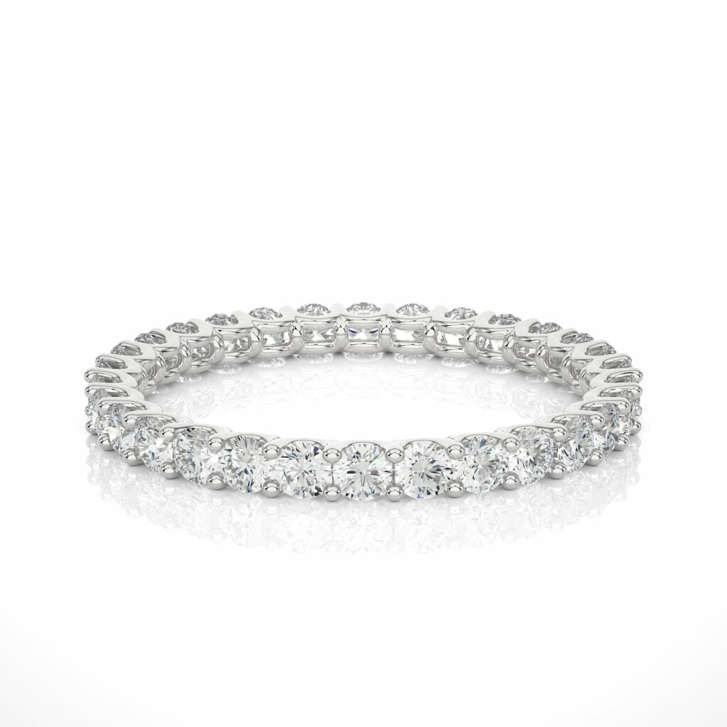 1.05 Ct Round Cut Shared Prong Diamond Eternity Band In Yellow Gold 950 Platinum Natural Diamond