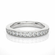 1 Ct Round Cut Channel Set Diamond Eternity Wedding Band In Yellow Gold White