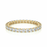 1.05 Ct Round Cut Shared Prong Diamond Eternity Band In Yellow Gold
