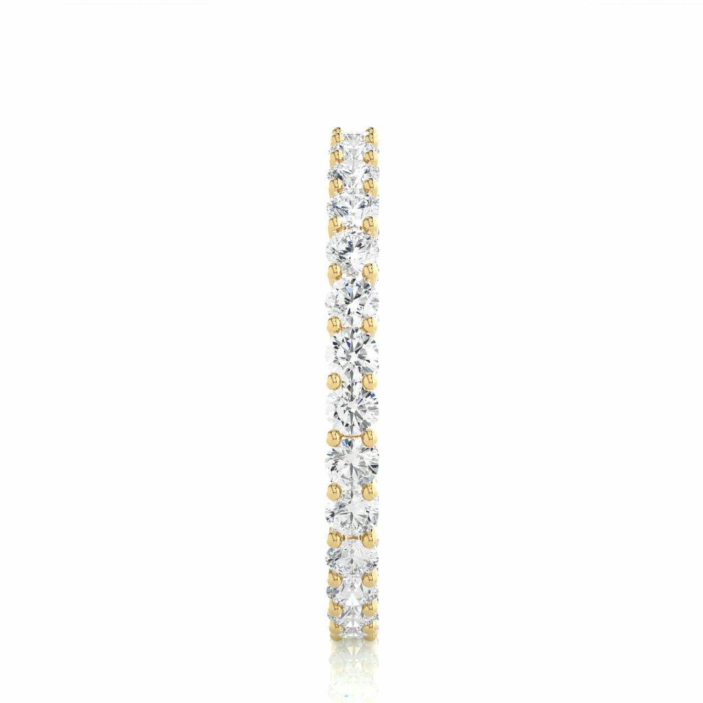 1.05 Ct Round Cut Shared Prong Diamond Eternity Band In Yellow Gold
