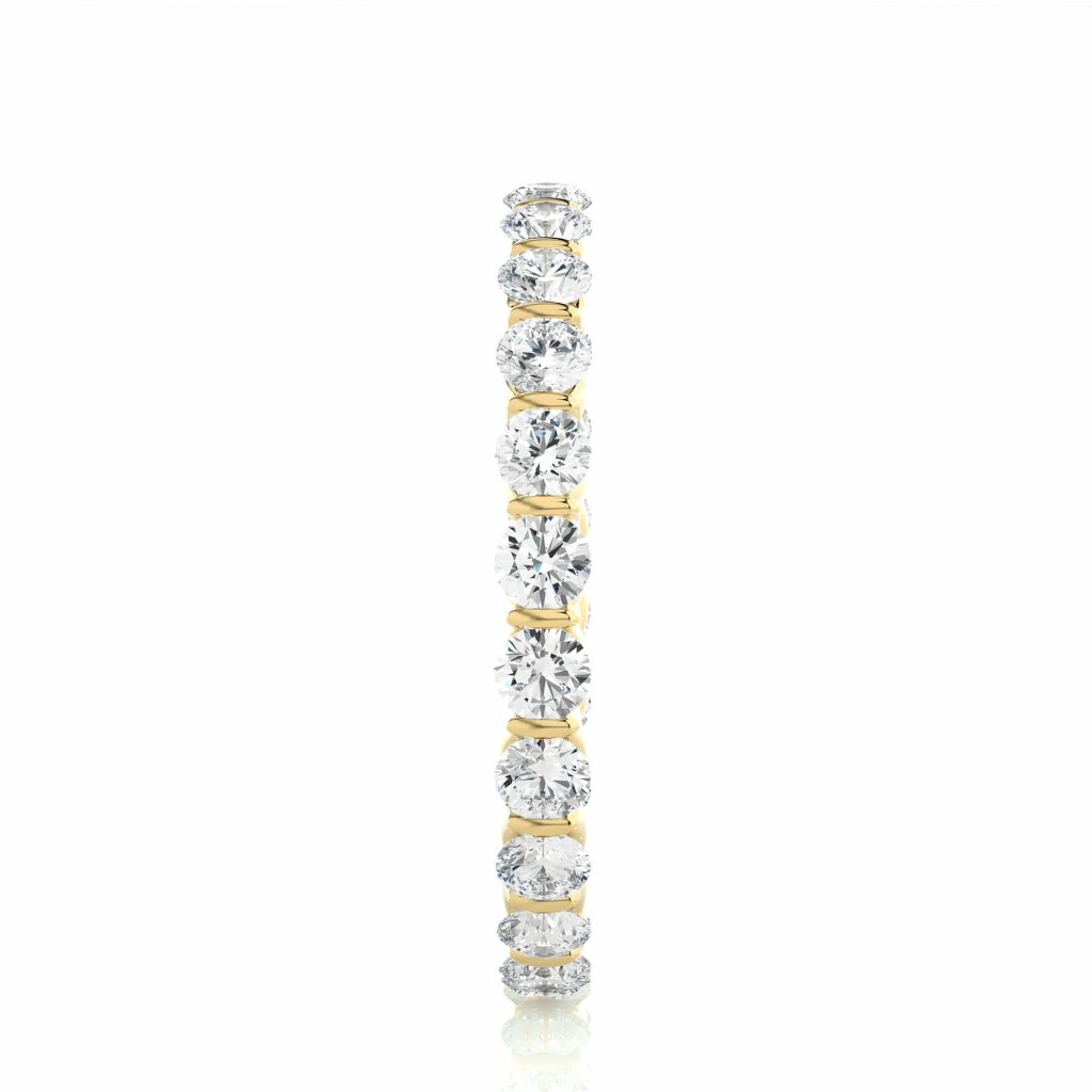 1.10 Ct Round Bar Set Lab Diamond Eternity Wedding Band