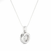 1.56 Carat Round Cut Halo Prong Setting Diamond Pendant