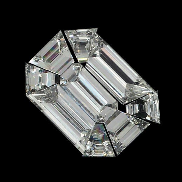 9 Pcs Emerald Shape Pie Cut Diamond