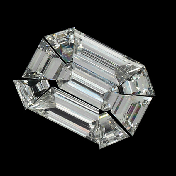 9 Pcs Emerald Shape Pie Cut Diamond