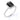 Angle view of white gold ring featuring an emerald-cut black center stone surrounded by a halo and band of white diamonds