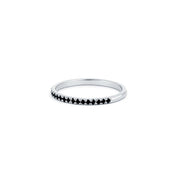 0.49 Ct Round Cut Black Diamond Eternity Band Black Diamond Wedding Rings