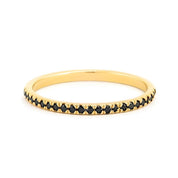 0.49 Ct Round Cut Black Diamond Eternity Band Black Diamond Wedding Rings