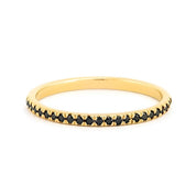 0.49 Ct Round Cut Black Diamond Eternity Band Black Diamond Wedding Rings
