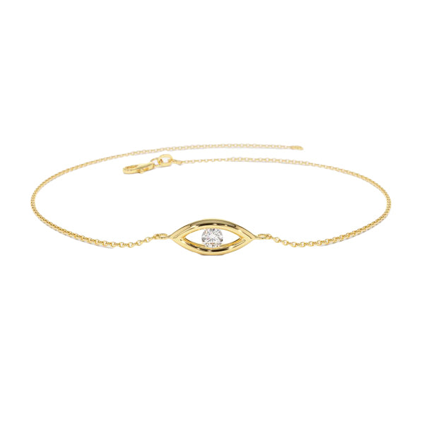 0.84 Carat Round Cut Solitaire Eye Catch Diamond Bracelet 950 Platinum Natural Diamond