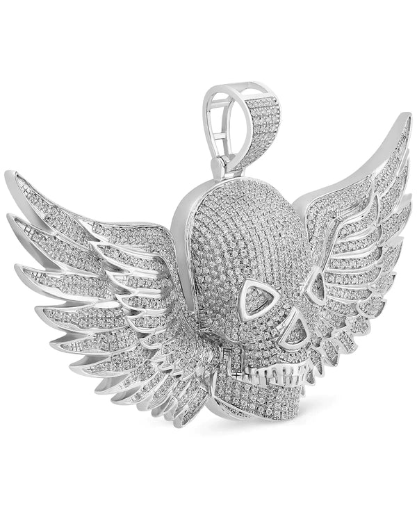 3.20 Ct Round Cut Flying Skull Lab Diamond Pendant
